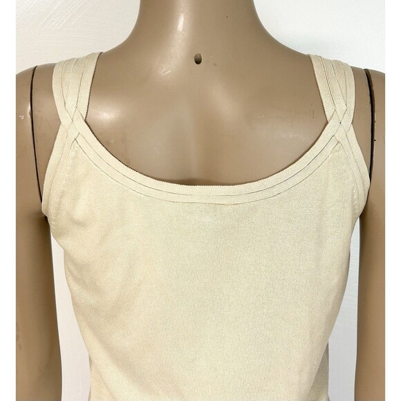 Vintage Talbots Tank Top Cami Small Beige Ivory Knit Silk Sleeveless - Picture 3 of 6